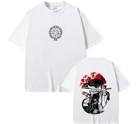 Tonidos Camiseta Anime Hellsing Imprimir Verano Top Suelto Vintage Unisex Oversized Manga Corta Cosplay Ropa para Hombres Mujeres XS-3XL-White||XX_l