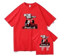Tonidos Camiseta Big Time Tour Rush Holgada Vintage Unisex Oversize De Manga Corta con Estampado 2D para Hombre Y Mujer XXS-4XL-Red||XX_l