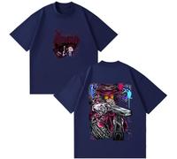 Tonidos Camiseta Hombres Mujeres Anime Hellsing Imprimir Manga Corta Vintage Hip Hop Oversized Verano Top Cosplay Ropa XS-3XL-Navy Blue||XX_l