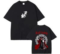 Tonidos Camiseta Mujeres Hombres Anime Hellsing Imprimir Manga Corta Casual Oversized Harajuku Camiseta De Cuello Redondo Cosplay Summer Tops XS-3XL-Black||3X_l