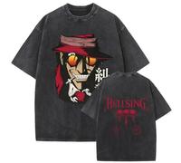 Tonidos Camiseta Oversized Harajuku Camiseta De Cuello Redondo Anime Hellsing Impresión Manga Corta Casual Cosplay Y2k Tops De Verano para Mujeres Hombres XS-3XL-Style 1||XX_l