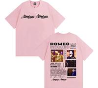Tonidos Camiseta Ro-meo Rapper San-Tos Tour Holgada Vintage Unisex Oversize Manga Corta Estampado 2D Top De Verano para Hombre Mujer XXS-4XL-Pink||s