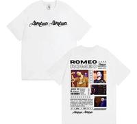 Tonidos Camiseta Ro-meo Rapper San-Tos Tour Holgada Vintage Unisex Oversize Manga Corta Estampado 2D Top De Verano para Hombre Mujer XXS-4XL-White||l