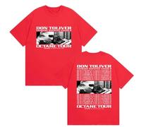 Tonidos Hombre Camiseta Don Toliver Tour Clásico Impreso Manga Corta Hip Hop Suelto Harajuku Camiseta De Verano para Mujeres Hombres XXS-4XL-Red||m