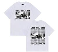Tonidos Hombre Camiseta Don Toliver Tour Clásico Impreso Manga Corta Hip Hop Suelto Harajuku Camiseta De Verano para Mujeres Hombres XXS-4XL-White||m