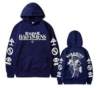 Tonidos Hoodie Hombres Mujeres Bad Rapper Om-ens Hip Hop Deportes Sudadera Pareja Oversize Casual Manga Larga Pullover XS-3XL-Navy Blue||m