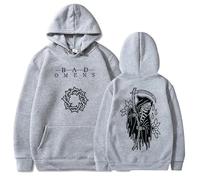 Tonidos Sudadera con Capucha Bad Rapero Om-ens Impreso Sudadera De Manga Larga Sudadera Casual De Gran Tamaño para Hombres Mujeres XS-3XL-Grey||x_l