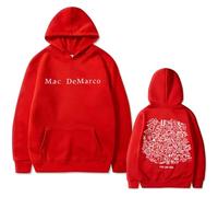 Tonidos Sudadera con Capucha para Mujer M-AC Singer De-Marco Vintage Unisex Hip Hop Pullover Hoodie Oversized Long Sleeve Sweatshirt para Mujer Y Hombre XXS-4XL-Red||3X_l