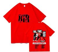 Tonidos T-Shirt Big Time Tour Rush 2D Clásica Estampada De Manga Corta Hip Hop Harajuku para Verano Camiseta con Cuello Redondo para Hombre Y Mujer XXS-4XL-Red||4X_l