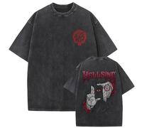 Tonidos Tshirt Anime Hellsing Impreso Manga Corta Hip Hop Harajuku Oversized Summer Tops Camiseta De Cuello Redondo para Hombres Mujeres XS-3XL-Style 5||l