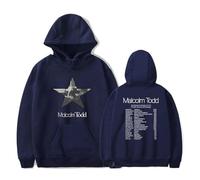Tonidos Unisex Sudadera con Capucha Mal-Colm Cantante A-DD Tour Gráfico Retro Hoodie Hombres Mujeres Casual Harajuku Sudaderas XS-3XL -Navy Blue||x_s