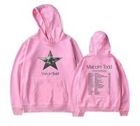 Tonidos Unisex Sudadera con Capucha Mal-Colm Cantante A-DD Tour Gráfico Retro Hoodie Hombres Mujeres Casual Harajuku Sudaderas XS-3XL -Pink||x_s