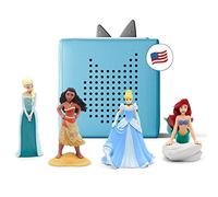 Toniebox Audio Player Starter Set con Elsa, Moana, Cenicienta y Ariel - Edificio de imaginación, experiencia de escucha digital sin pantalla para historias, música y más - Azul claro
