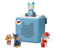 tonies Toniebox Extra Pack - Toniebox Starter Set Azul + 3 Figuras Auditivas Toniebox Azul con Creativo a juego 3 x Paw Patrol Niños a partir de 3 años