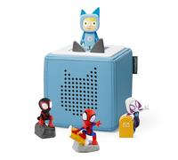 tonies Toniebox - Paquete de Spidey y amigos de Marvel, incluye 1 creativo y 3 tonies - Spidey, araña fantasma y Miles Morales, azul