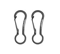 TONIFE 2 Pcs Mini Mosquetón Bloqueo, Llavero con Gancho de Resorte para Mochila, Exteriores, Viajes (MT2802 Titanio Negro*2)