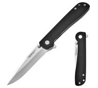 TONIFE Guiding Star Navaja Plegable con Clip de Bolsillo, Antideslizante EDC Cuchillo Plegable Outdoor, Hoja 8Cr14MoV y Mango G10 para Cuchillo de Camping al Aire Libre (Negro + Satén)