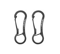 TONIFE Mosquetón 2 Pcs Pequeño Con Bloqueo, Mini Llavero, Con Gancho de Resorte Para Mochila, Exteriores, Viajes (MT2803 Titanio Negro*2)