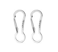 TONIFE Mosquetón 2 Pcs Pequeño Mosquetón Bloqueo, Mini Mosquetón Llavero, Mosquetón con Gancho de Resorte para Mochila, Exteriores, Viajes (MT2802 Pulido*2)