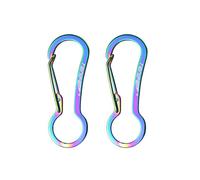 TONIFE Mosquetón Pequeño Con Bloqueo - 2 Pcs Mini Llavero, Gancho de Resorte Para Mochila, Exteriores, Viajes (MT2802 Titanio Arco Iris*2)
