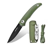 TONIFE Nova Cuchillo de Hoja Fija con Funda Kydex ajustable y Cordón de Paracaídas,Cuchillo de Cuello con Hoja de Espiga Completa de 6,8cm para Caza, Pesca, Camping y Supervivencia
