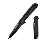 TONIFE RisingStar Cuchillo Plegable Cuchillo Outdoor con Clip de Bolsillo, Hoja 8Cr14MoV y Mango G10 para Cuchillo Pequeño Cuchillo de Camping (Negro + Titanio Negro)