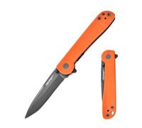 TONIFE RisingStar Cuchillo Plegable Cuchillo Outdoor con Clip de Bolsillo, Hoja 8Cr14MoV y Mango G10 para Cuchillo Pequeño Cuchillo de Camping (Naranja + Gris Titanio)