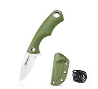 TONIFE Squirrel Cuchillo de Cuello Full Tang Hoja Fija 4,3cm Total 11,9cm con Funda Kydex y Cadena de Bolas para Pesca, Camping y Supervivencia (Verde)