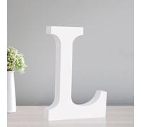 TONIFUL Centro de mesa con letra L blanca de 7.8 pulgadas, decoración de fiesta de cumpleaños, alfabeto blanco L para cumpleaños, Navidad, graduación, despedida de soltera, boda, suministros de fiesta