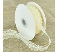 TONIFUL Cinta de encaje de color blanco crema de 3,8 cm de ancho, rollo de cinta de 25 yardas para envolver regalos, día de San Valentín, manualidades, costura, novia, boda, fiesta de cumpleaños