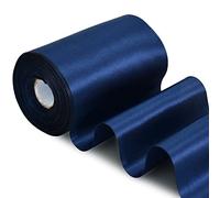 TONIFUL Cinta de satén azul marino de 4 pulgadasx22 yardas de ancho, cinta de tela sólida grande para cortar ceremonia, kit de gran apertura, silla, envoltura de regalos, decoración de fiesta de boda