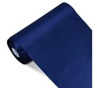 TONIFUL Cinta de satén azul marino de 6 pulgadas x 22 yardas de ancho, cinta de tela sólida para cortar ceremonias de costura, decoración de fiestas, sillas, camino de mesa, lazos de coche, decoración