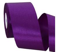 TONIFUL Cinta de satén de color morado oscuro de 2 pulgadasx25 yardas de ancho, rollo de cintas de tela sólida para manualidades, banda de silla, día de San Valentín, boda, decoración del coche