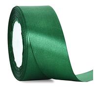 TONIFUL Cinta de satén verde oscuro de 4 cmx22 m de ancho, cinta de tela sólida para decoración de boda, coche, silla, manualidades, envoltura de regalos, corte, lazos, decoración floral para fiestas