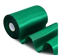 TONIFUL Cinta de satén verde oscuro de 4 pulgadas x 22 yardas de ancho cinta grande para cortar ceremonia kit gran apertura silla lazo el pelo manualidades envoltura regalos decoración fiesta boda