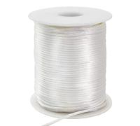 TONIFUL Cordón de nailon blanco crema de 2 mm x 110 yardas, cuerda de satén para hacer pulseras, joyas, macramé, collar de hilo de cuentas a granel, nudo chino kumihimo, artesanía