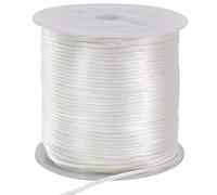TONIFUL Cordón de nailon blanco de 1,5 mm x 50 yardas, cuerda de satén para hacer pulseras, joyas, macramé, collar de hilo de cuentas a granel, nudo chino kumihimo, artesanía