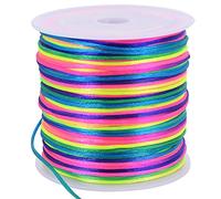 TONIFUL Cordón de nailon de 1,5 mm x 50 yardas de color arco iris para pulseras, joyería, macramé encerado, cordón encerado, collar a granel, hilo de cuentas kumihimo, nudo chino para manualidades