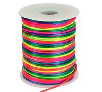 TONIFUL Cordón de nailon de 2 mm x 110 yardas de colores mixtos de arco iris para hacer pulseras, joyas, macramé, collar de cordón de cuentas a granel, kumihimo nudo chino para manualidades