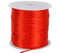TONIFUL Cordón de nailon rojo de 1,5 mm x 50 yardas, cuerda de satén para hacer pulseras, joyas, macramé, collar de hilo de cuentas a granel, nudo chino kumihimo, artesanía