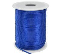 TONIFUL Cuerda de satén de nailon azul real de 2 mmx110 yardas para hacer joyas, collar de cordón encerado de macramé de cola de traquete, hilo de abalorios a granel, diseño de nudo chino de Kumihimo