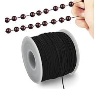 TONIFUL Kumihimo - Cordón elástico negro de 1 mm x 100 m para hacer pulseras y collares de macramé