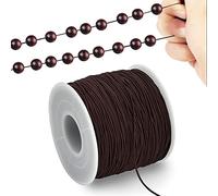 TONIFUL Kumihimo - Cordón elástico para pulseras y bisutería, 1 mm x 100 m, color marrón