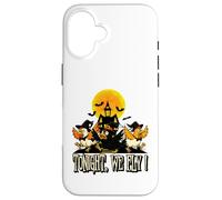 Tonight We Fly Funny Chicken Witches Halloween Humor Carcasa para iPhone 16
