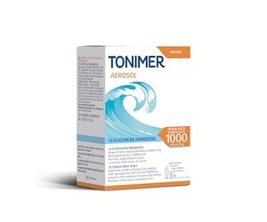 Tonimer Aerosol 1000-18 viales monodosis - Agua de mar estéril hipertónica (salinidad 3%) - Descongestionante y diluyente del moco - Apto para bebés, niños y adultos