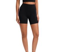 TONINMM Pantalon Corto Deporte Mujer De Talle Alto con Paneles Laterales En Contraste, Estilo Ajustado A Medio Muslo para Ciclismo Y Entrenamiento