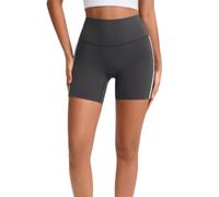 TONINMM Pantalon Corto Deporte Mujer De Talle Alto con Paneles Laterales En Contraste, Estilo Ajustado A Medio Muslo para Ciclismo Y Entrenamiento