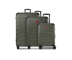 Tonino Lamborghini Tonino Lamborghini Milano Trolley 3-SET con pliegue extensible y Maleta XL verde oliva