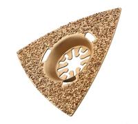 TONIXY 1 escofina triangular de carburo para multiherramienta oscilante, hoja de molienda dorada de 80 mm para eliminación de relleno de madera, piedra de azulejos, hormigón, madera, accesorio de