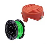 TONIXY 1 paquete de bobina de línea y tapa de cubierta, para, para Blackdecker Gl7033 Gl8033 Gl9035, piezas de repuesto resistentes de 6 m x 2 mm, para corte de césped de jardín